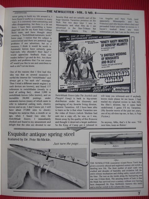 The Automatic Knife Resource Guide And Newsletter - Vol.5 No.4 2