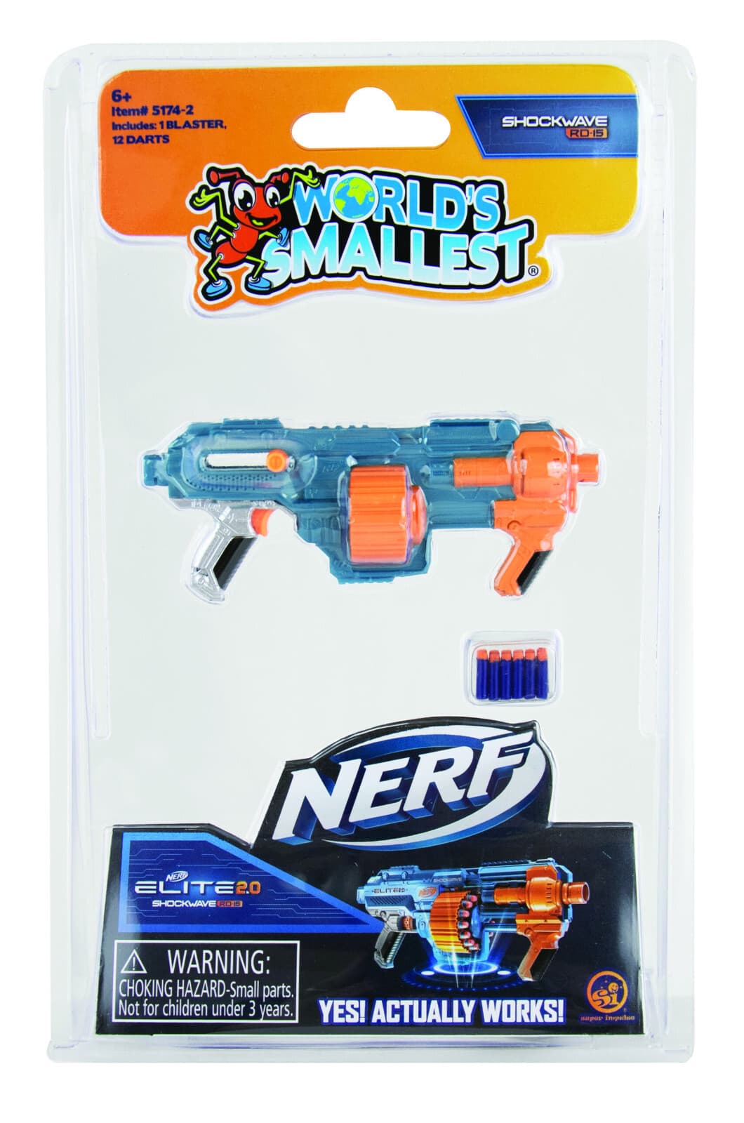 (Set of 3) Worlds Smallest NERF BLASTERS Micro Dart Gun SHOCKWAVE,VULCAN Rifle 4