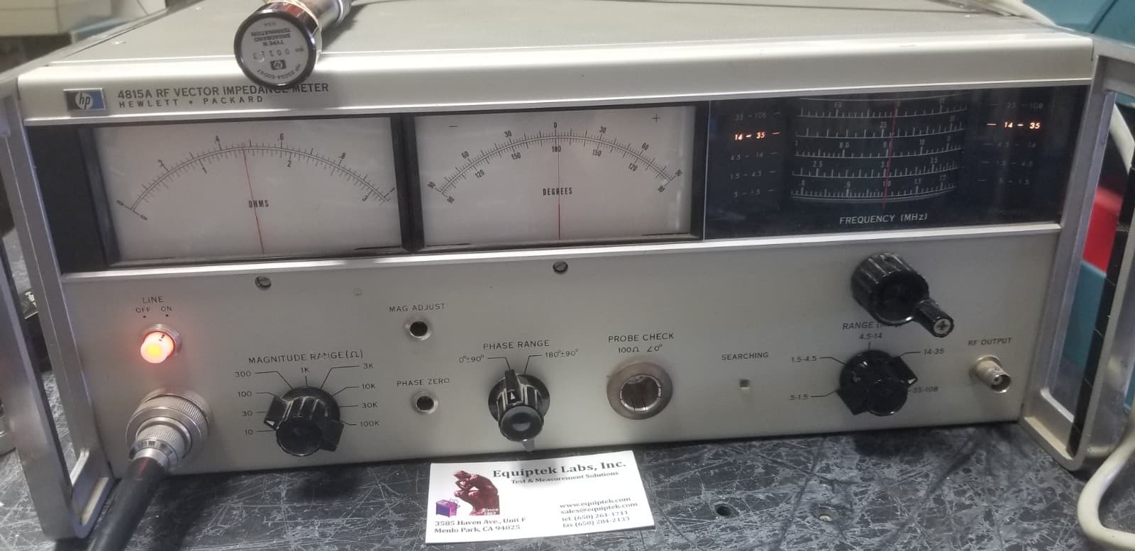 HP 4815A WORKS GREAT! Vector impedance measurements to 108MHz Phase & magnitude 5