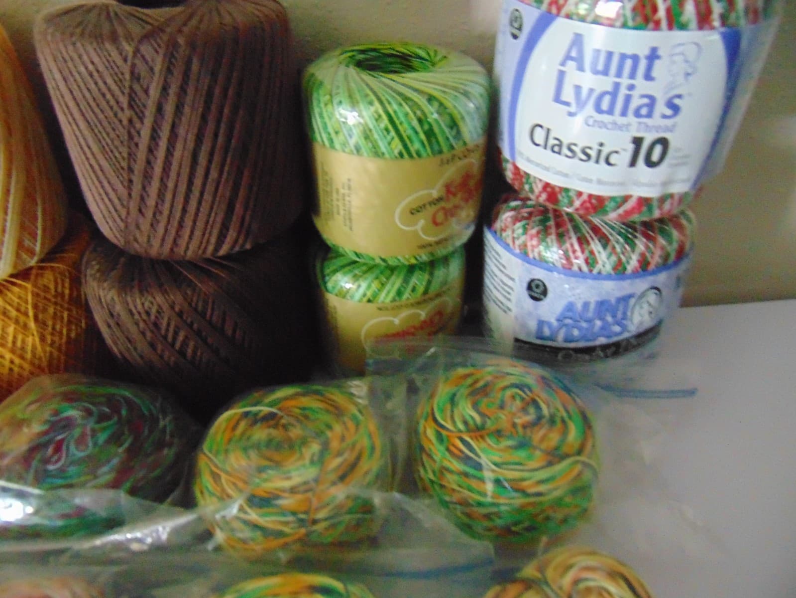 Lot Of 22 New Crochet Thread-Variety Lot-14 hand dyed-8 regular 2