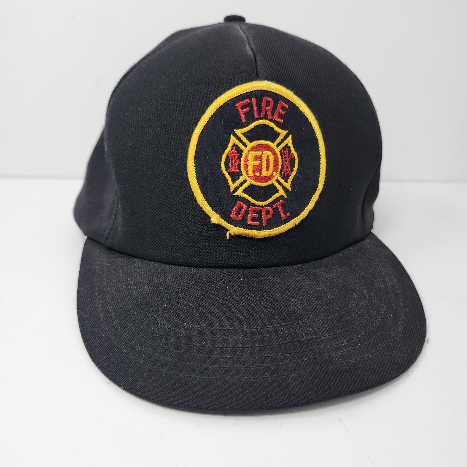 Vintage Fire Department Cap Hat Fechheimer Bros Large/XL Snapback Made in USA 2