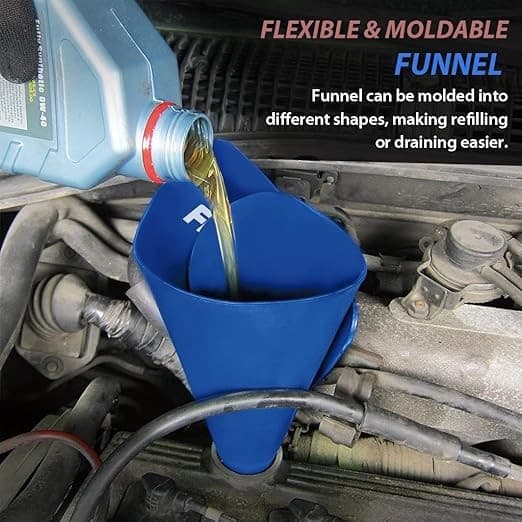 Large Flexible Funnel (21.8 inches Long), Flexible Draining Tool Oil Funnel Spi 3