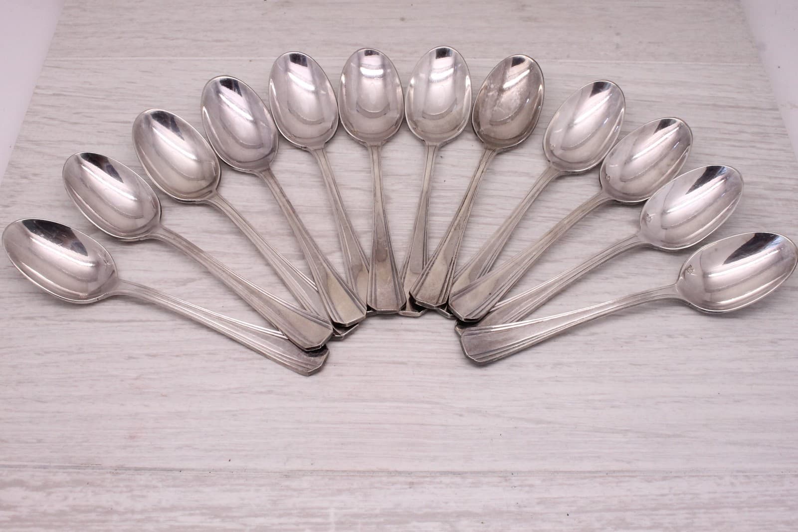 Vintage Christofle Demitasse French Silver Plated Spoons 10 cm Set Of 12 2