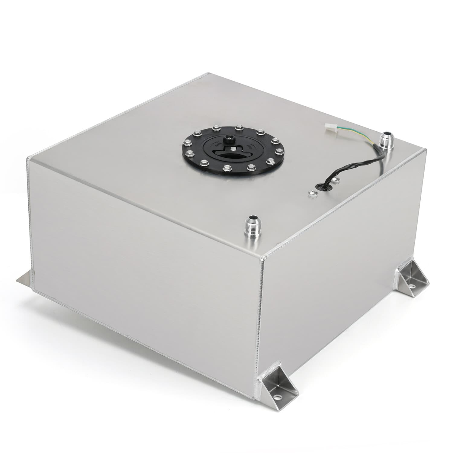 40L 10 Gal Aluminum Fuel Surge Cell Tank Fitting Sensor Foam Inside NEW 2