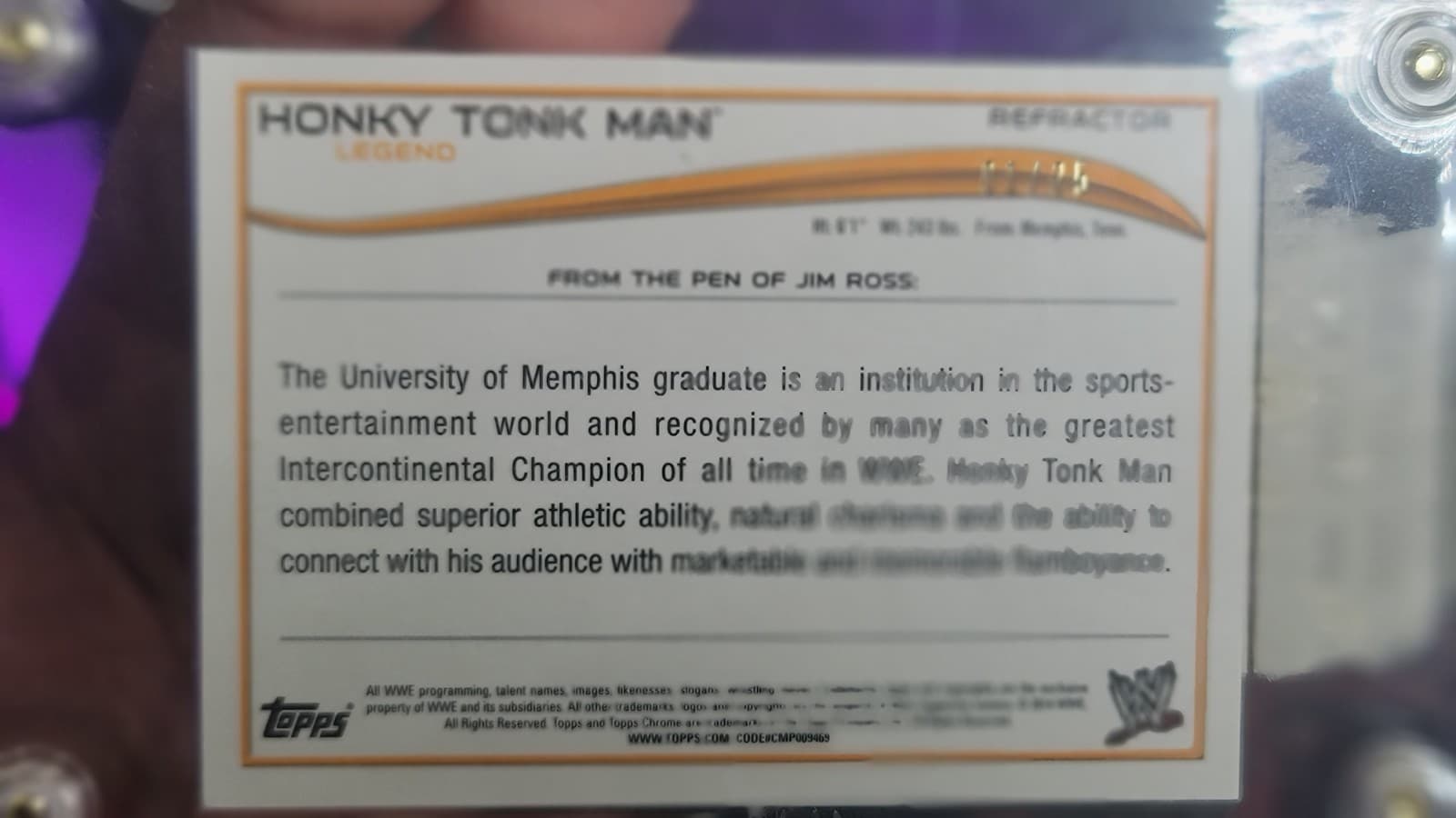 WWE HONKY TONK MAN SIGNED RED BORDER CARD 1 Of 25 RARE  1ST ! 2