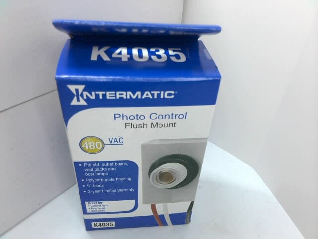 INTERMATIC K4035 K400 Button Thermal Photo Cell, 480 VAC, 15 A, 7200 W Tungsten