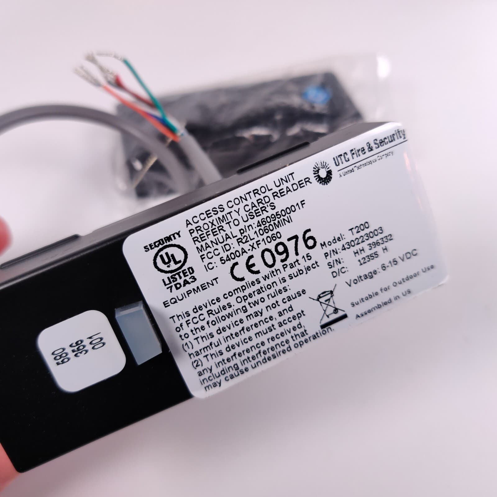 UTC Interlogix Lenel Access Control Reader Black T-500SW 430209002 2