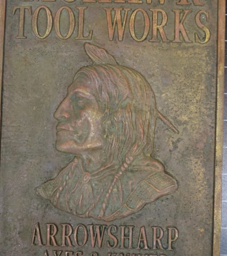 MOHAWK TOOL WORKS - ARROWSHARP AXES & KNIVES - BRONZE PLAQUE 4