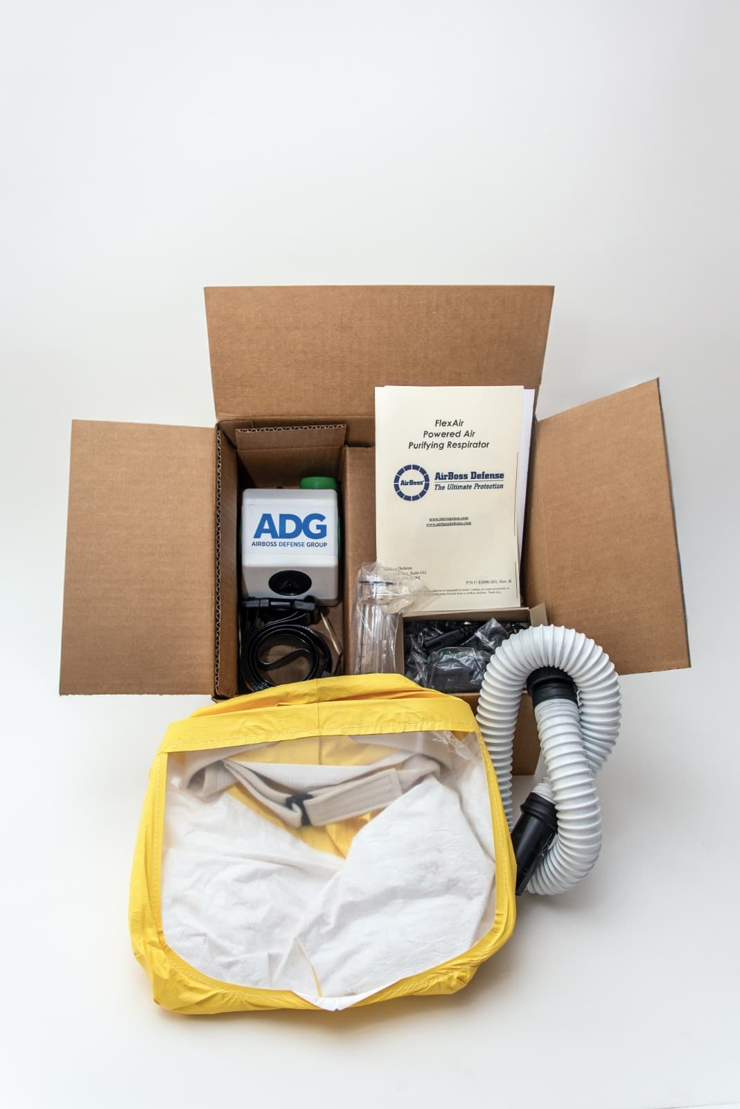 FlexAir Powered Air Purifying Respirator  with blower cape Airboss Defense PAPR 2