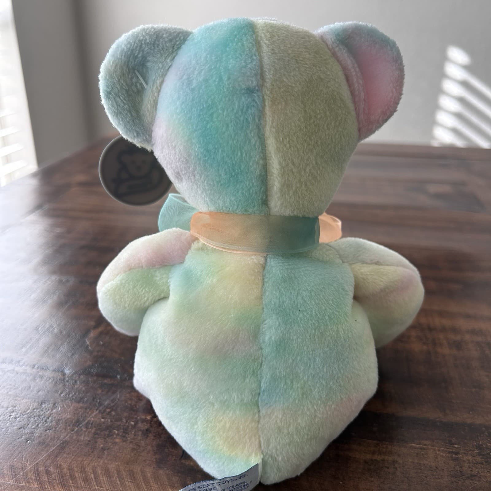 Teddy Bear  Princess Soft Toy Stuffed Plush Pastel Tie-Dye 12" Dated 2000 3