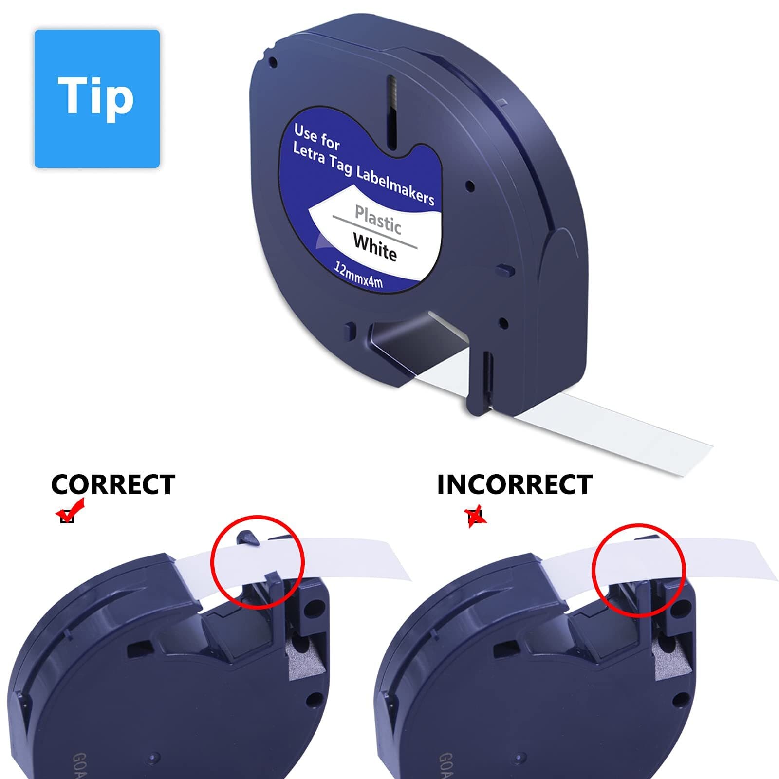 5PK Dymo Letratag Refill 91331 91330 White Plastic Label Tape 12mm LT-100H 1/2" 6