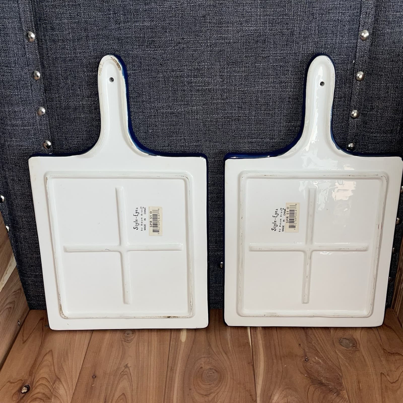 2 Rooster Hanging Trivets Style Eyes Baum Bros Ceramic Vintage Pottery Farmhouse 2