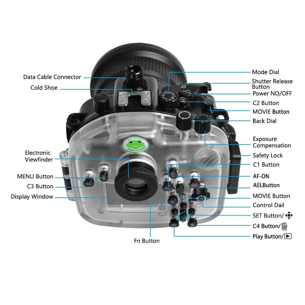 Seafrogs 40M/130FT Underwater Camera Housing For Sony A1 With Standard Port 5