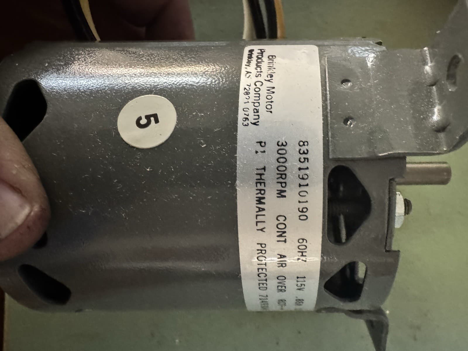 8351910190 Trane Brinkley 115V 3000 RPM Double Shaft Combustion Blower Motor New 3
