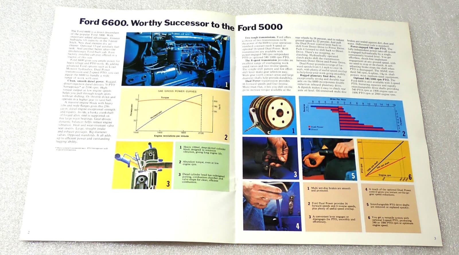 1970'S Ford 6600 Tractor Original Color Sales Brochure MINT 2