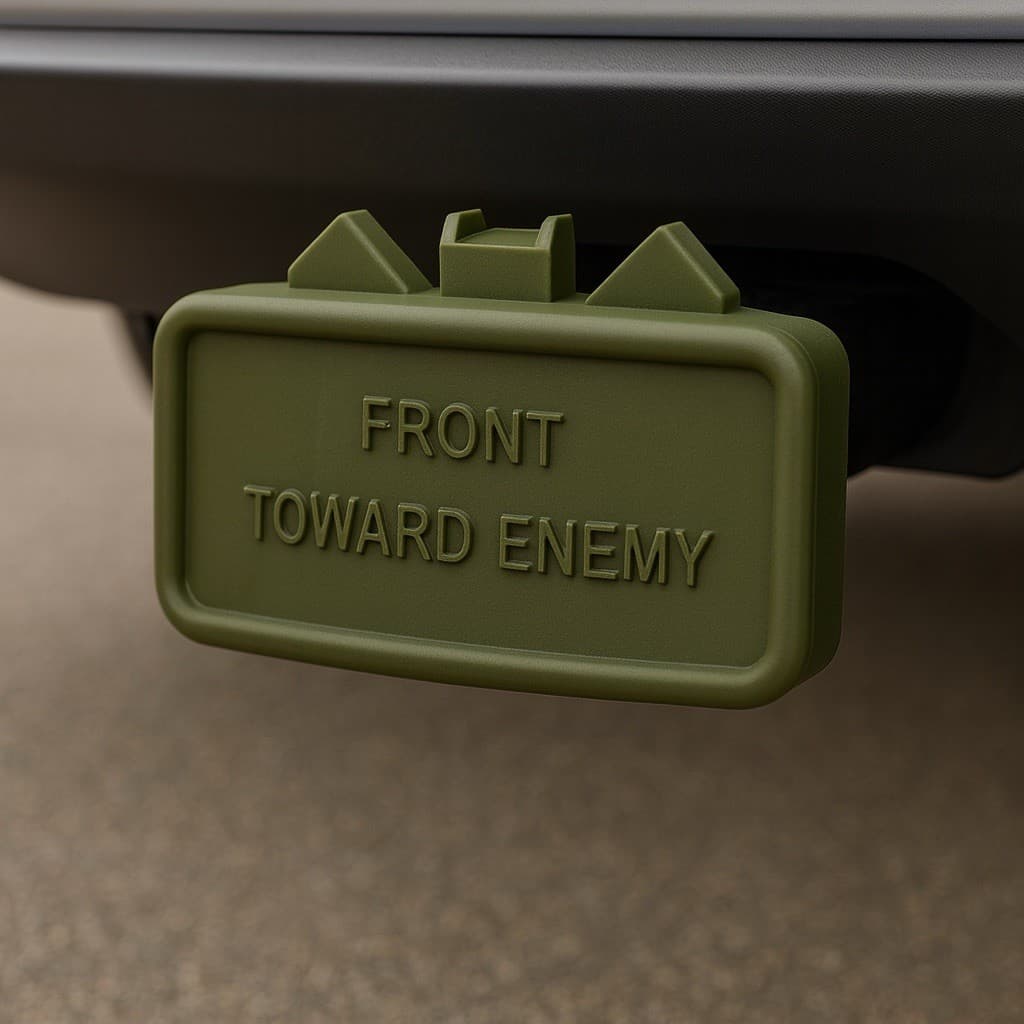 “Front Towards Enemy” Claymore Trailer Hitch Cover - Made in the USA-Collectible 2