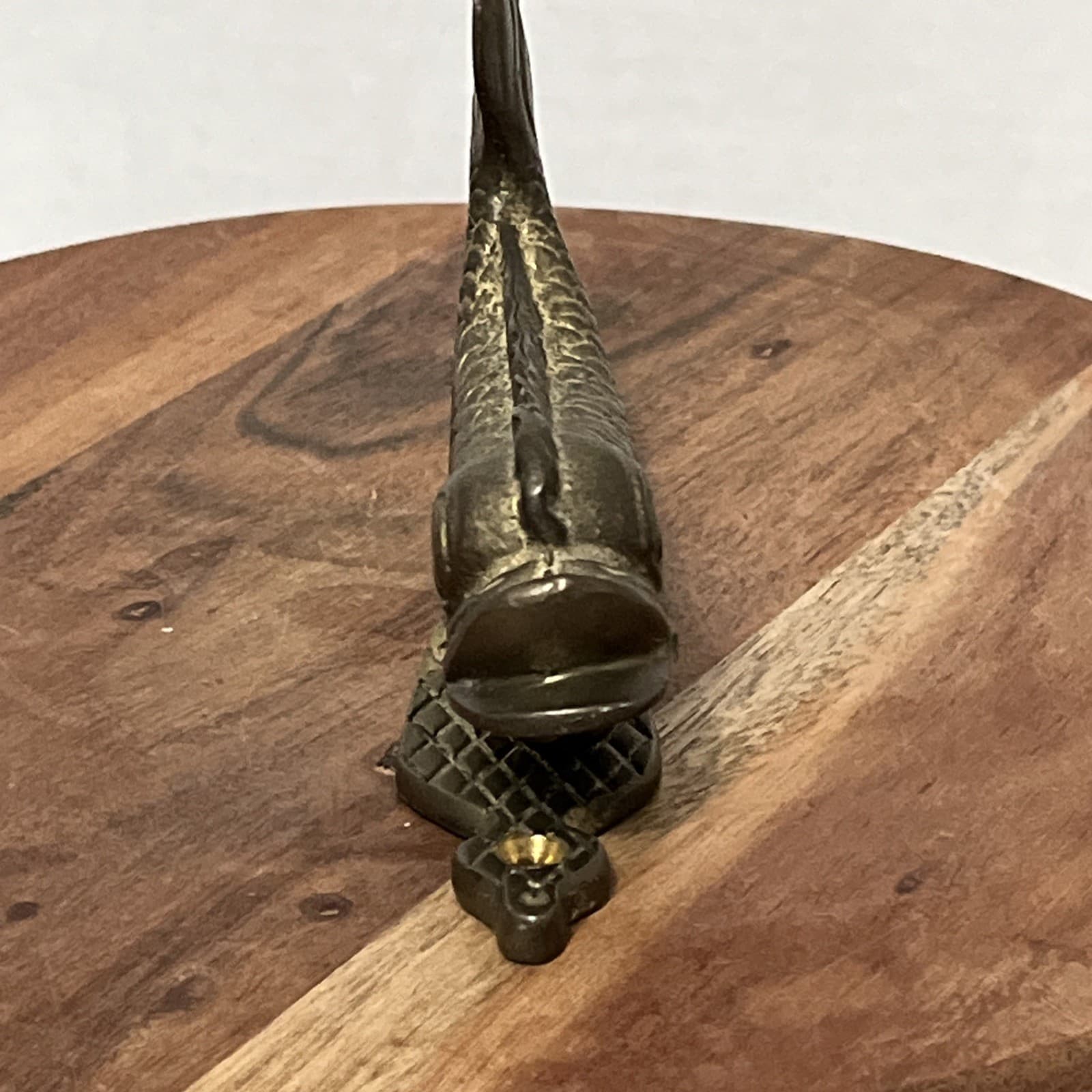 Antique Hand Made Solid Brass Fish Dolphin Door Knocker 5” 5