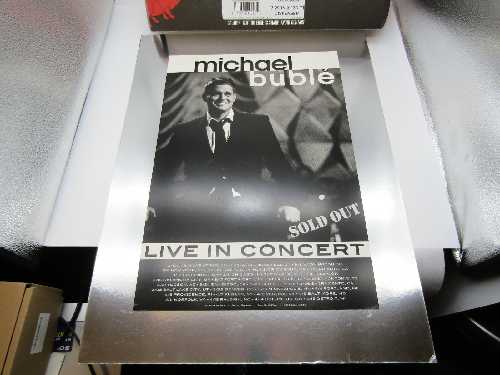 Michael Buble Live in Concert Poster sold out  13 x 19 free ship USA