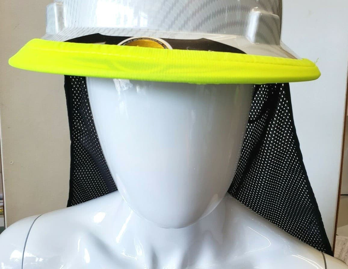 FX SAFETY HARD HAT NECK SHIELD HELMET SUN SHADE HI VIS REFLECTIVE STRIPE 4