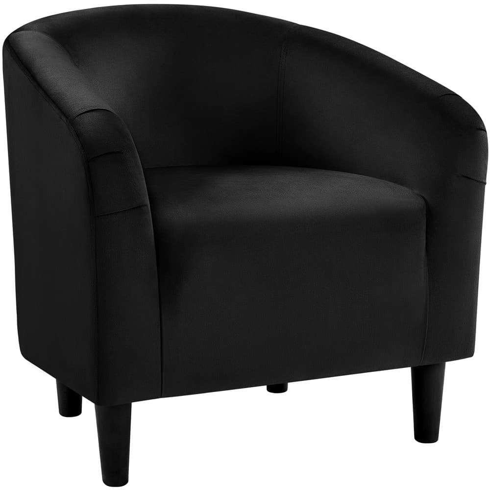 Velvet Accent Chair Modern Barrel Chair For Living Room Bedroom Sturdy