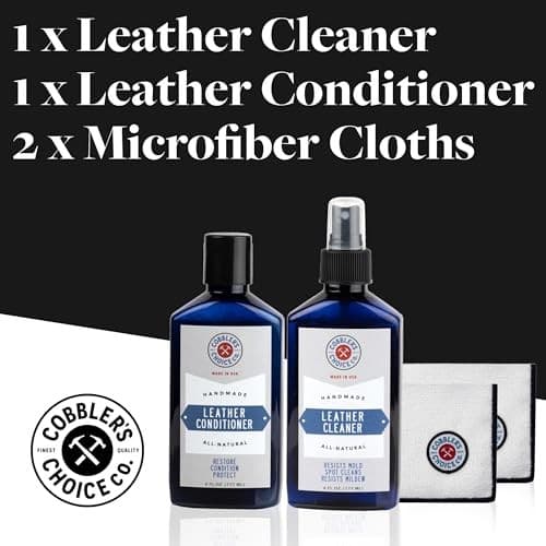 Cobbler's Choice Leather Cleaner, Conditioner, and 2x Polishing Cloth 3