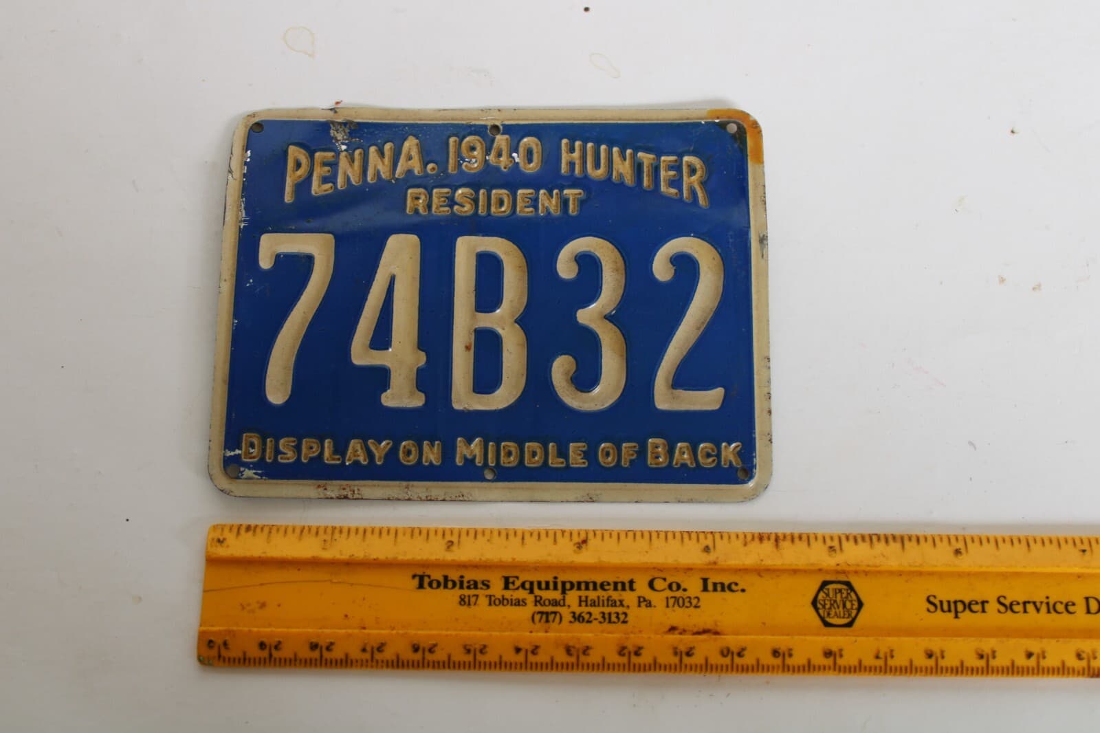 Vintage 1940 Pennsylvania Tin Hunting License 2
