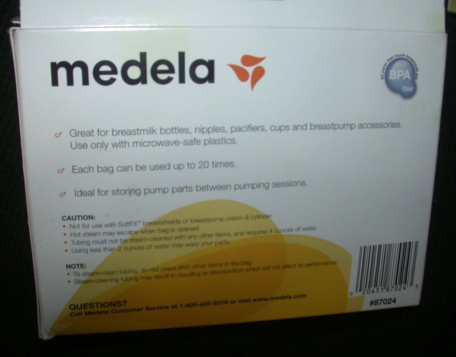 MEDELA Quick Clean Micro-Steam Bags Two Boxes Lot 9 Total New Breast Feeding 3