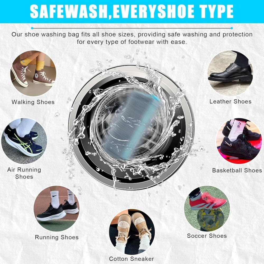 2Pcs Shoe Washing Machine Bag Cleaning Bag for All Shoe Types Laundry Shoe Bag 4