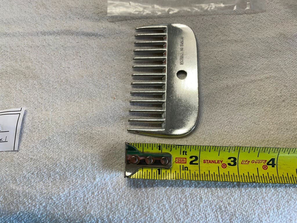 Aluminum Horse Mane Comb 4 in x 2 in -- Lot of 4 4