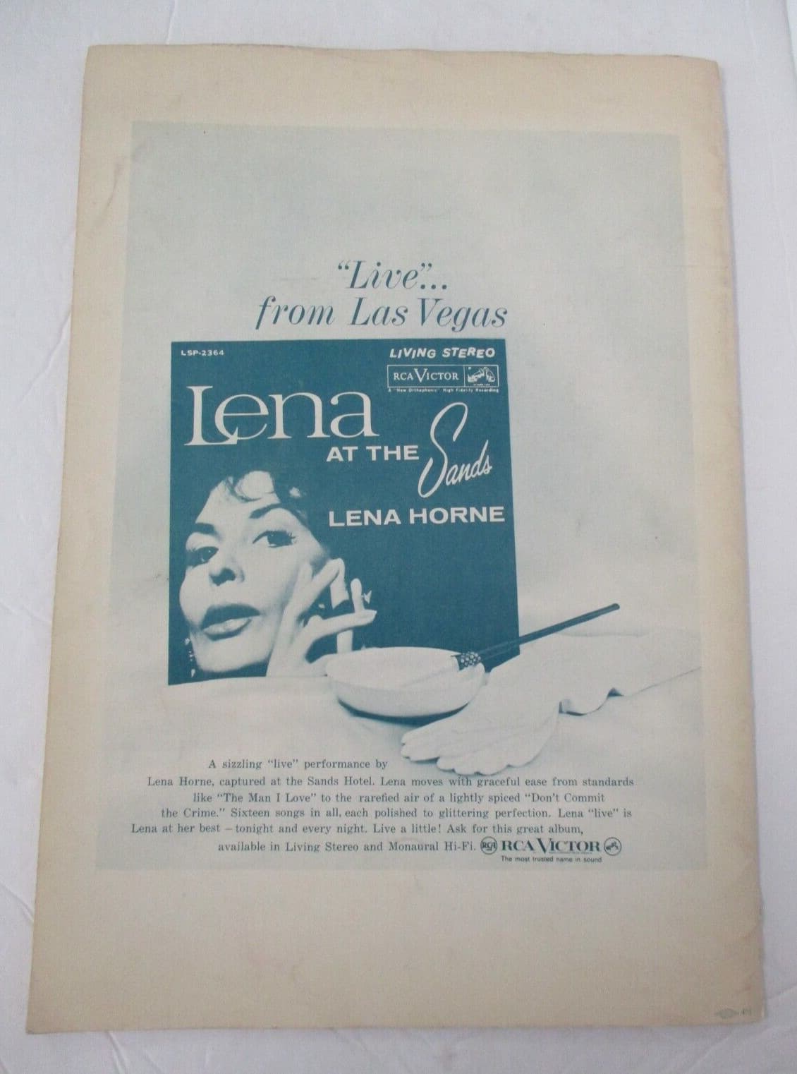 1961 Lena Horne "Nine O'Clock Revue" Concert Program Book 4