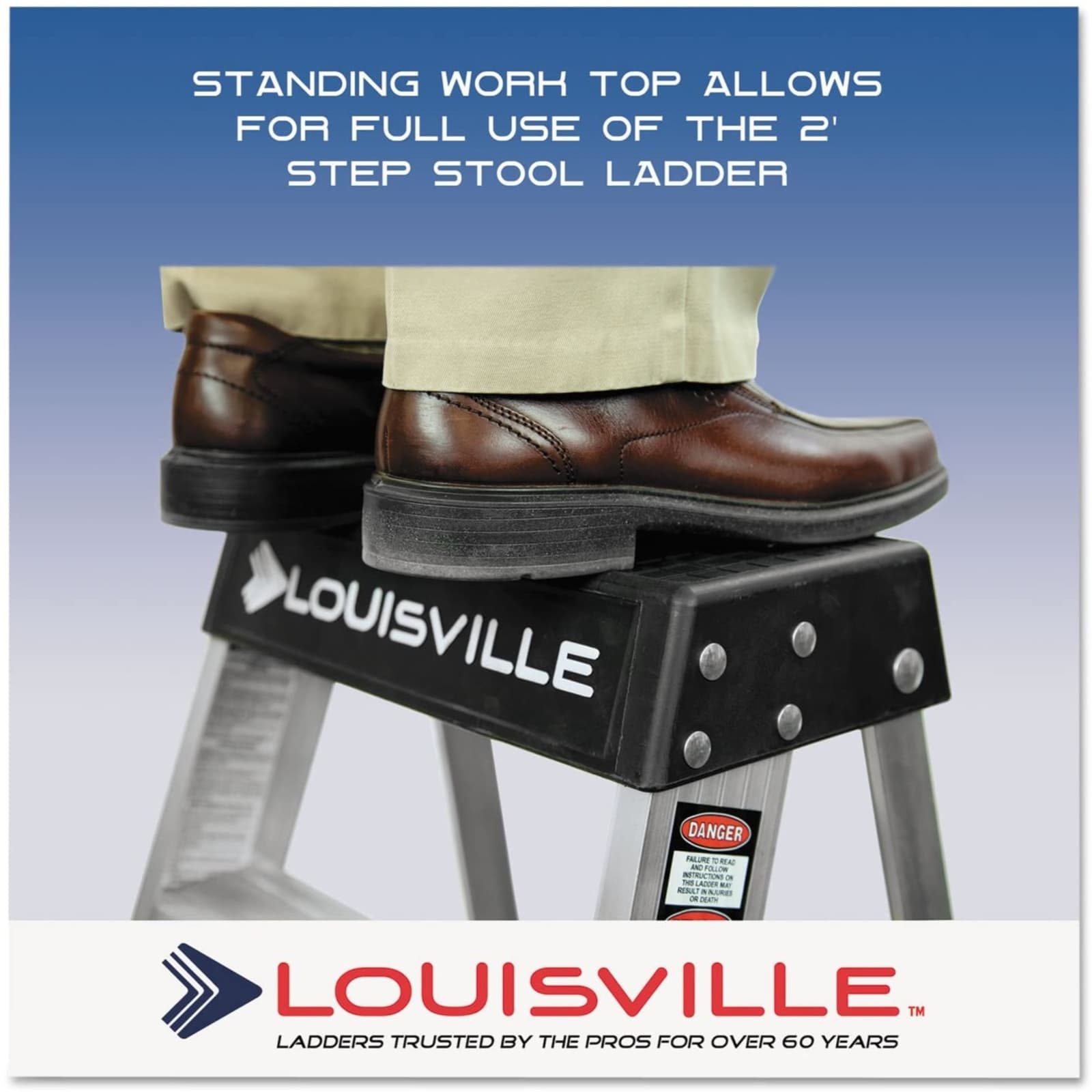 Louisville (#AS3002) ANSI rated, Type IA Heavy Duty Aluminum Step Stool, 2 ft 2