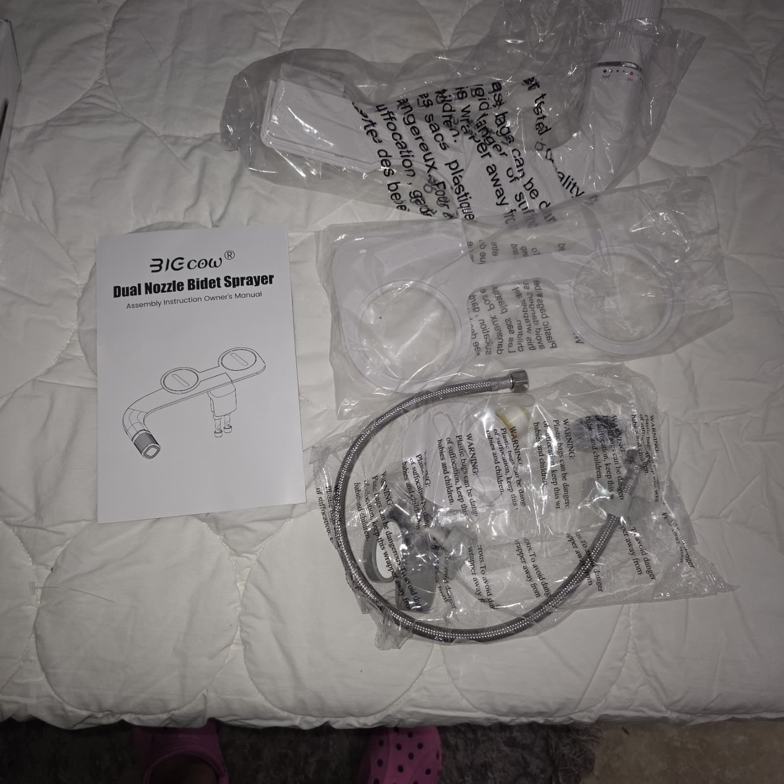 BIG COW CLASSIC BIDET Leak Proof & Lead Free Easy DIY Install Dual Nozzle Chrome 4