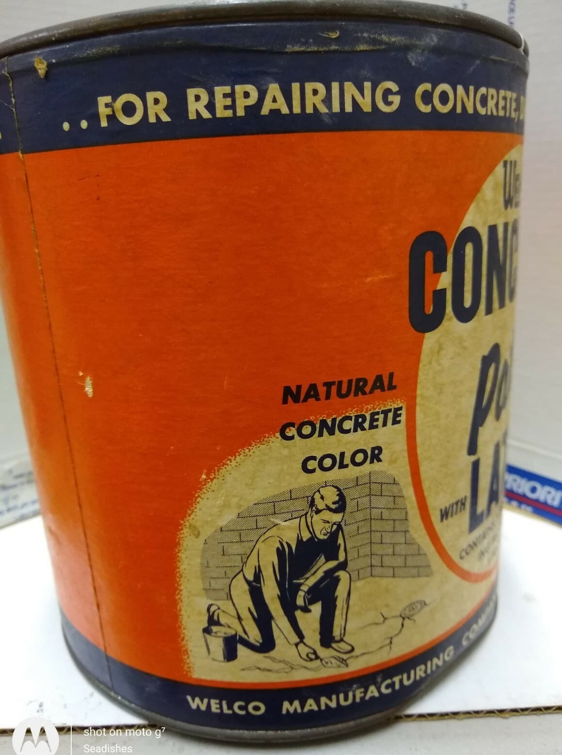 Vintage Wel-Cote Concrete Patch With Latex Can Welco Co. No. Kansas City MO 2