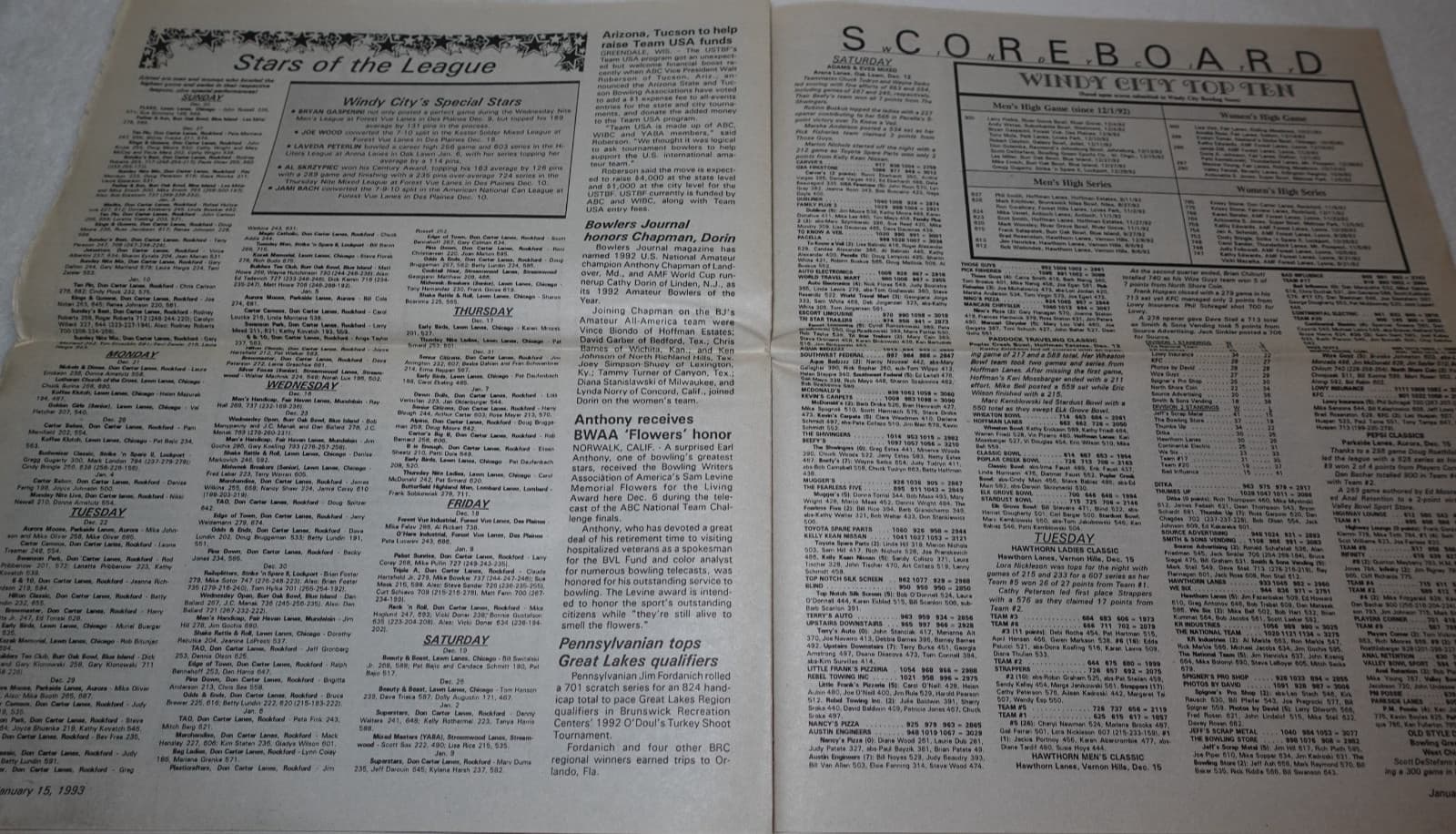 1993 Windy City Bowling News Chicago Area Original Newspaper 4
