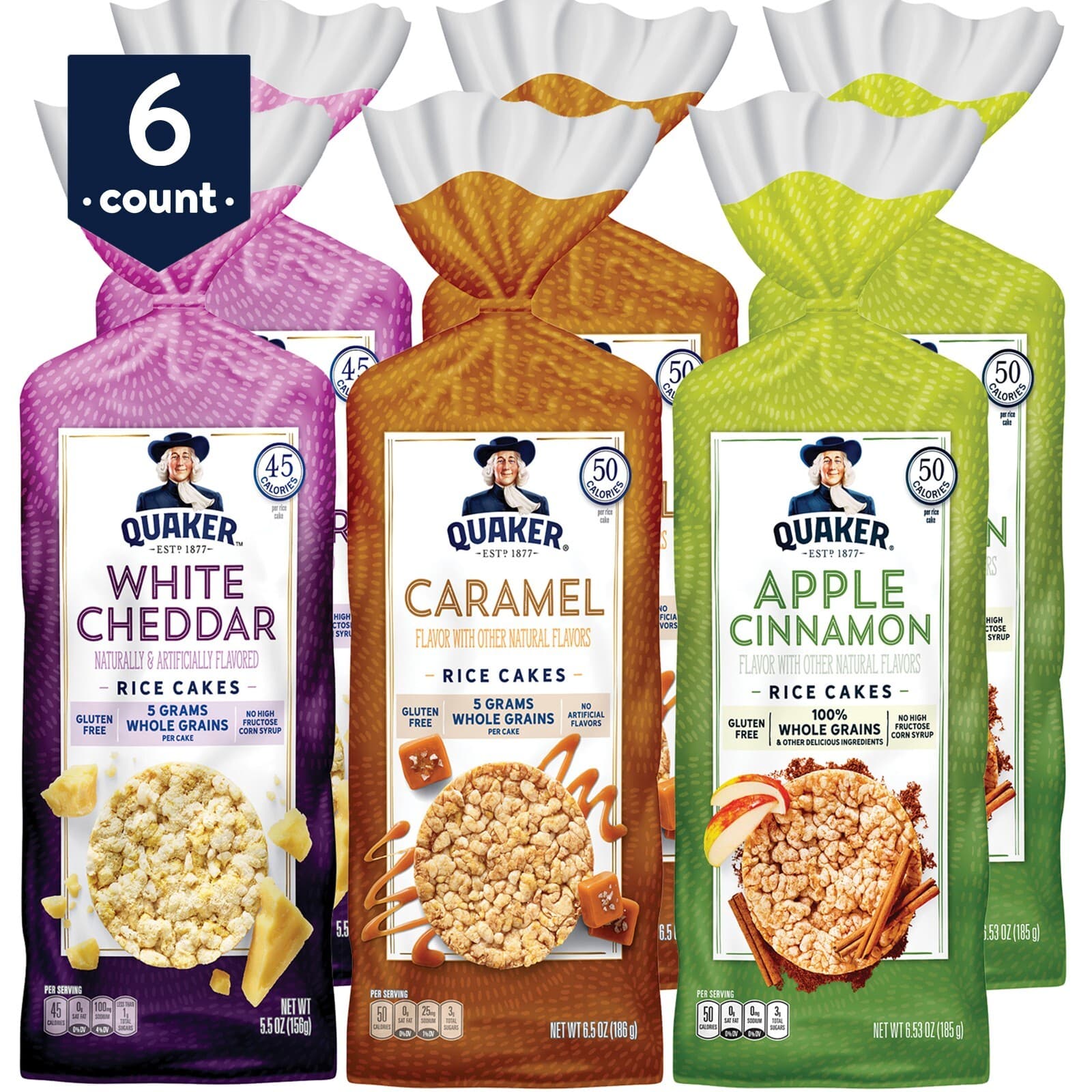 Quaker Gluten Free Rice Cakes, Variety Pack, 6 Bags 2