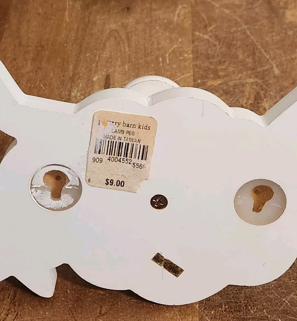 Vintage Pottery Barn Kids Yellow Duck, White Sheep /  Lamb Wall Hooks  4