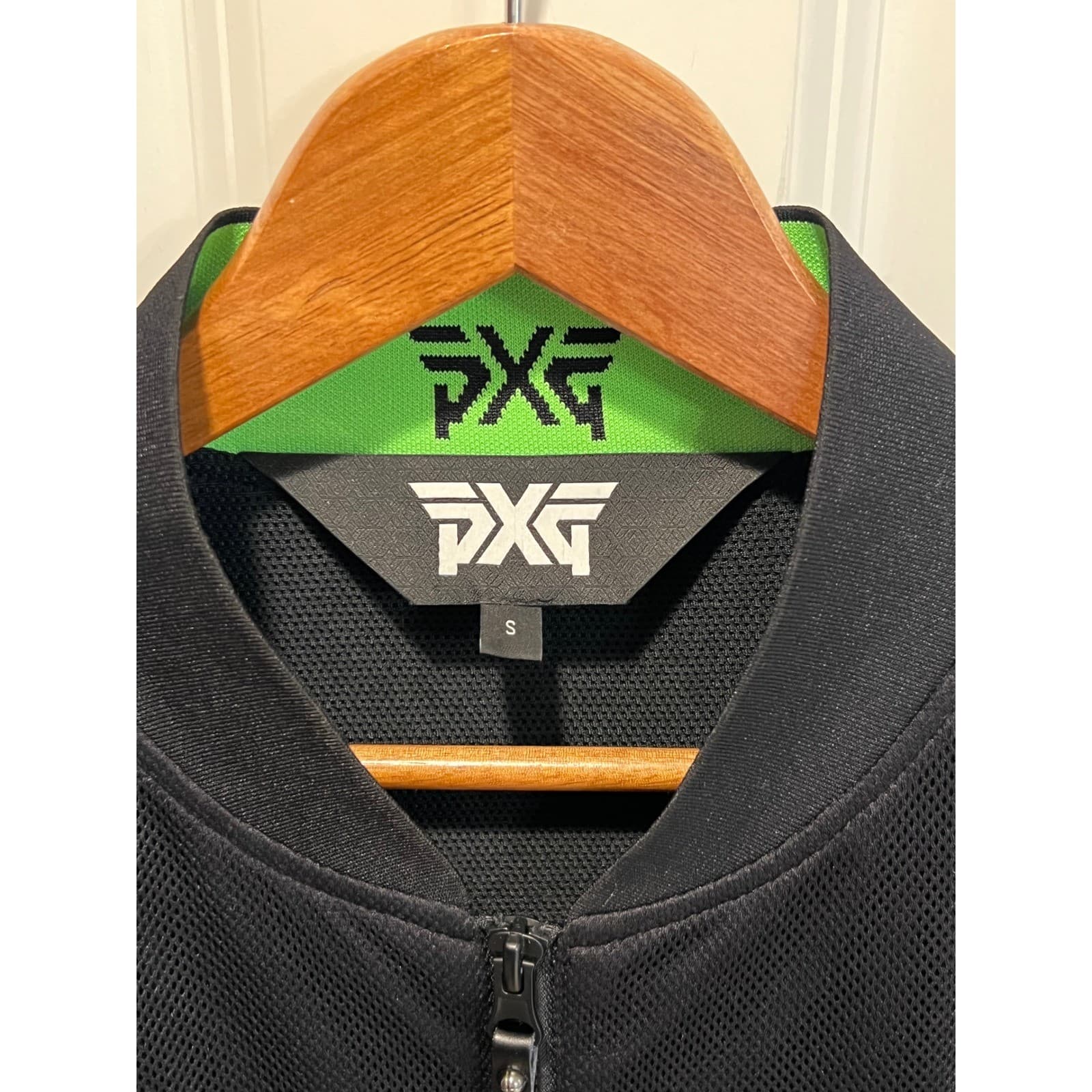 PXG Golf Vest Mens Small Black Sleeveless Full Zip Golfing Sporty Pockets 4