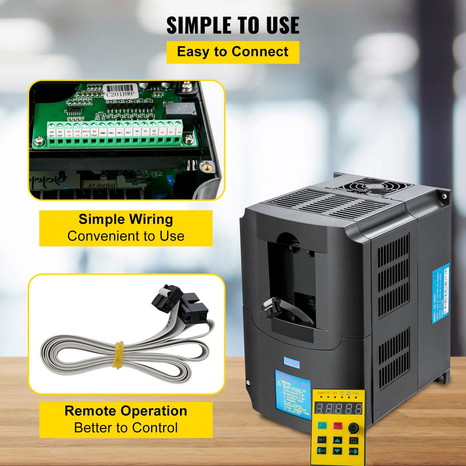 Uimoso 4KW 220V 5HP Variable Frequency Drive Converter VFD 1 To 3 Phase Inverter 6