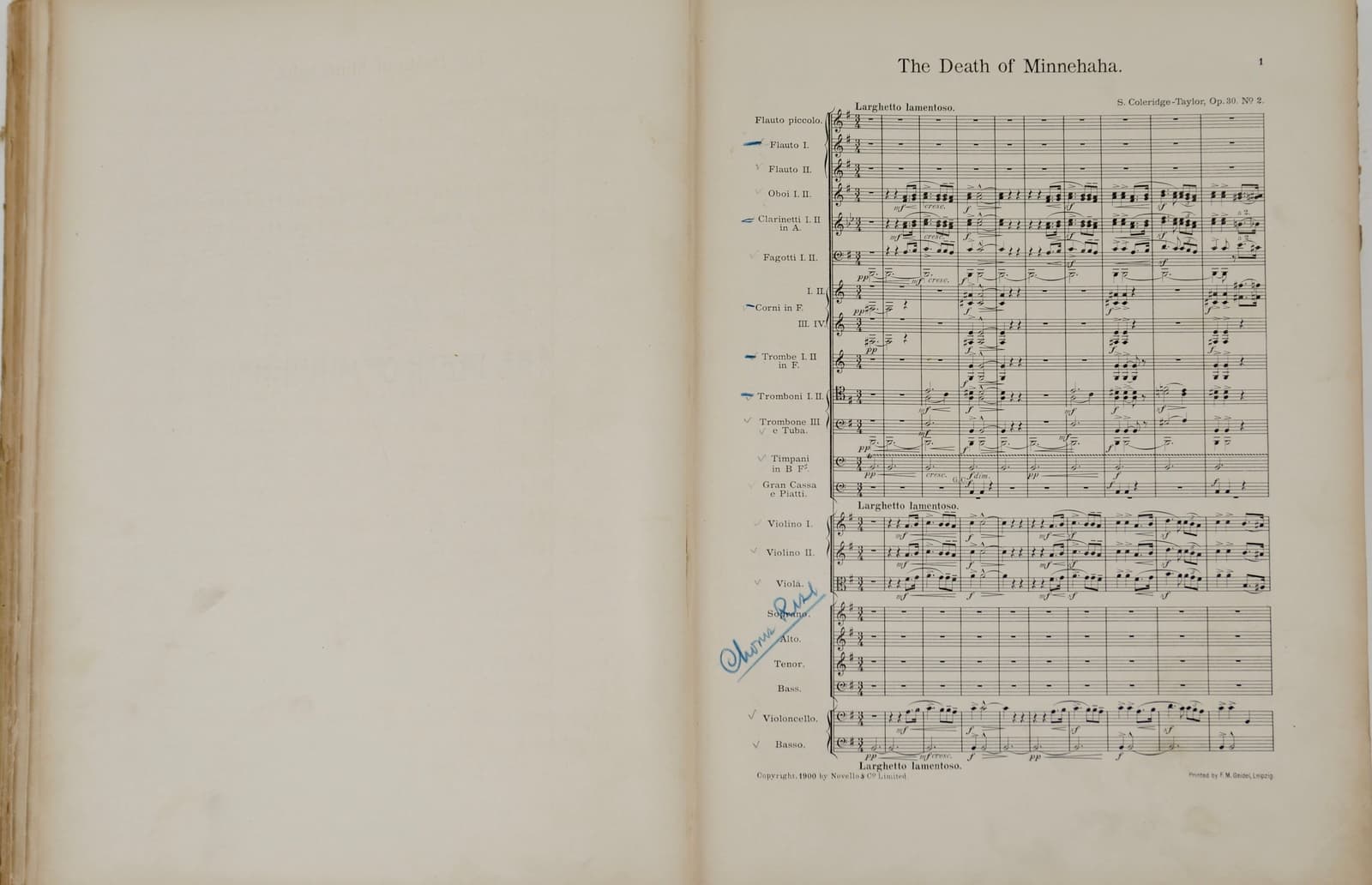 Coleridge-Taylor, Samuel. Scenes from The Song of Hiawatha.... Full Score. 3