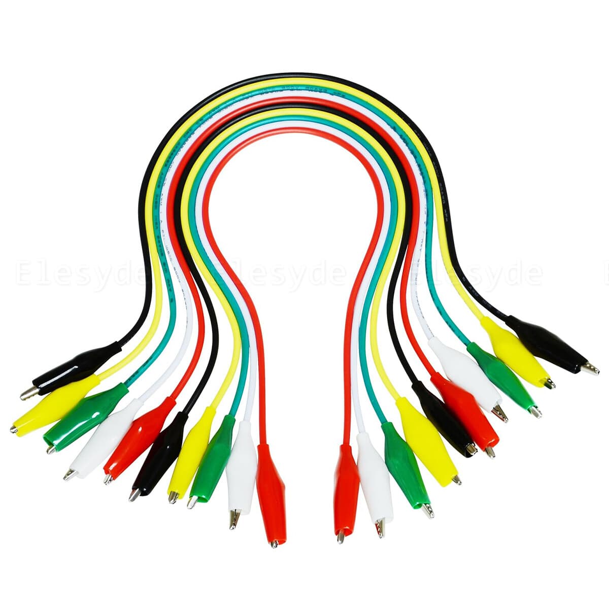 10PCS Metered Color Insulating Test Lead Cable Set Double Ended Alligator Clips 3
