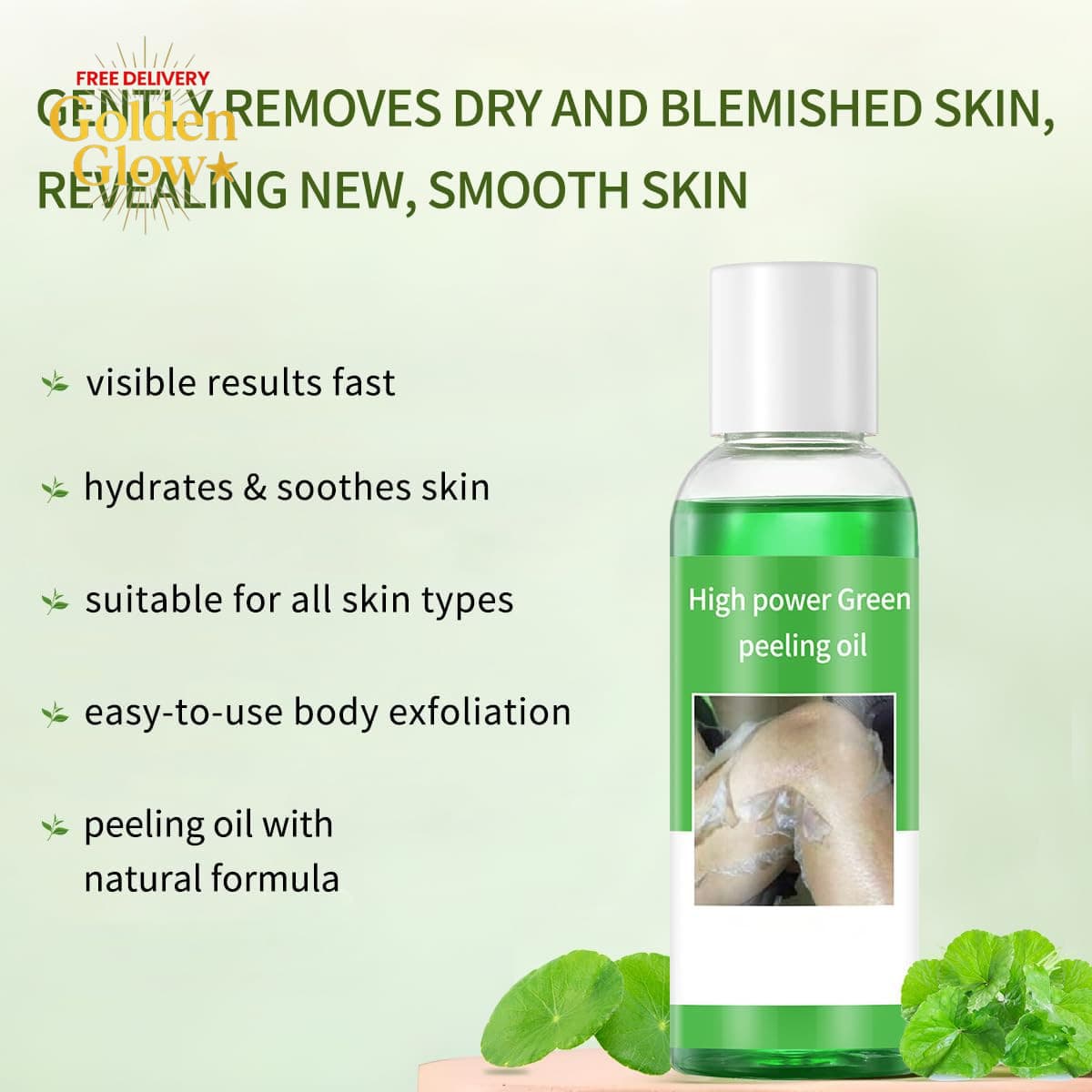 Peeling Oil for Dark Skin, Green Peeling Oil, Facial Peels with Hyaluronate,Exfo 4