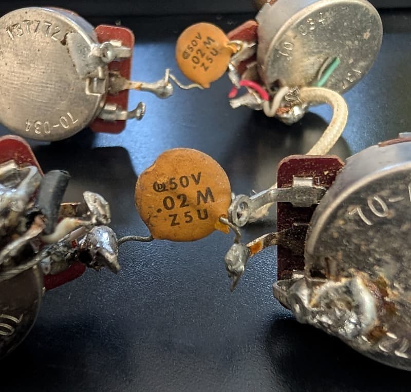 Full set of Pots out of a 1977 Gibson Les Paul Custom (CTS 1377725) 3