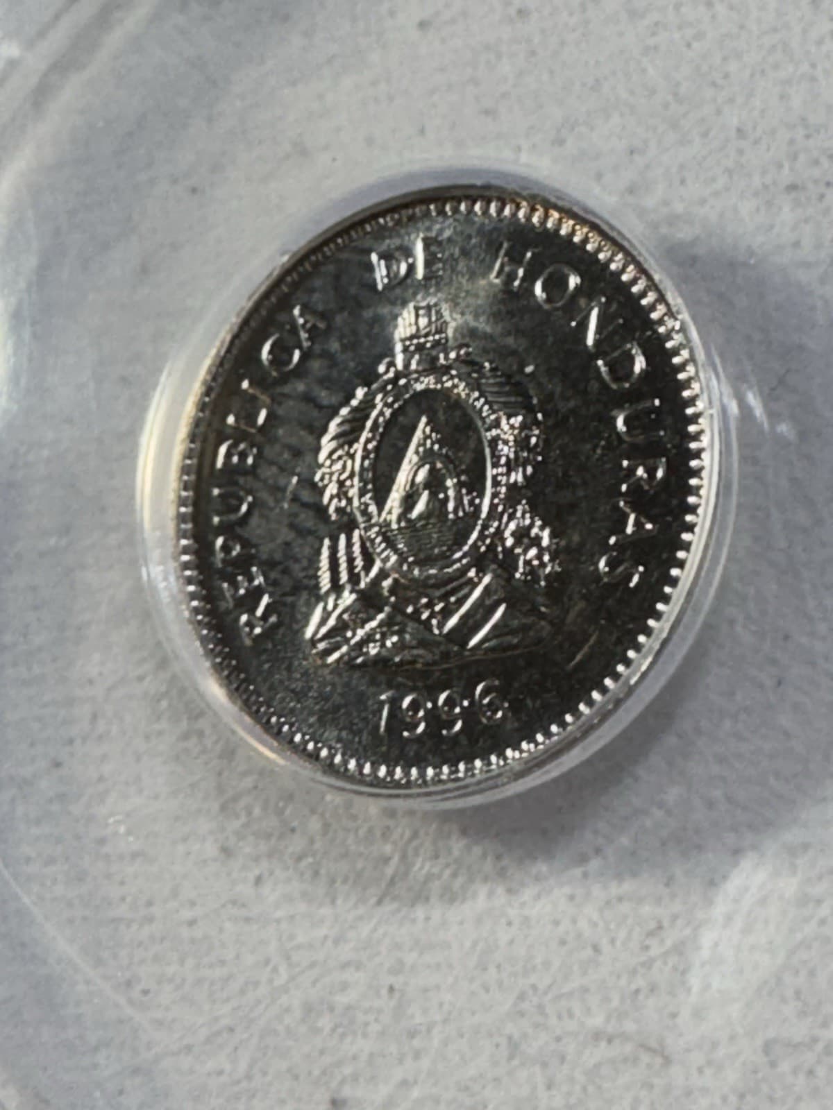 1996 Honduras 20 Centavos Graded MS 68 by ANACS 3