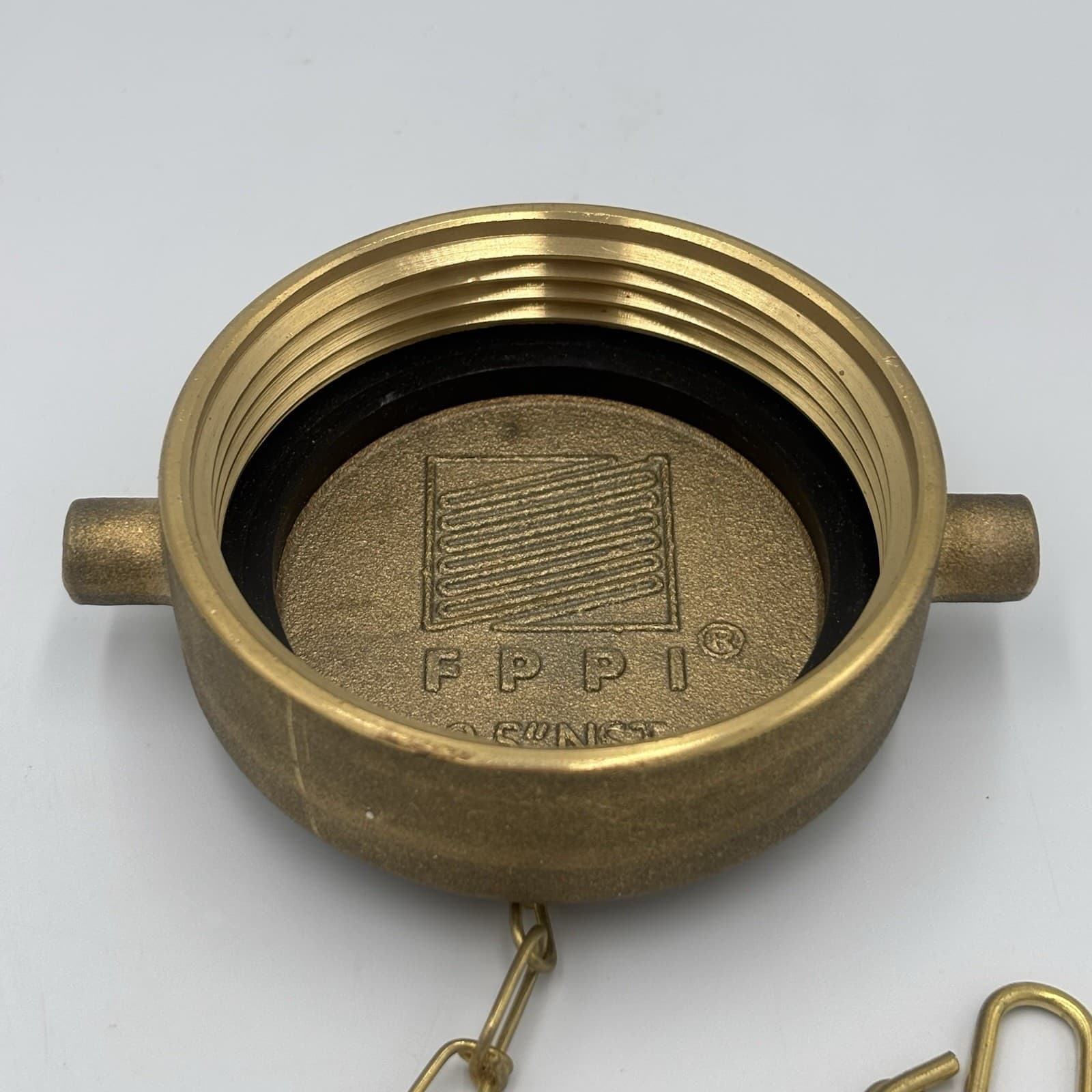 FPPI Brass Fire Hose Pipe Hydrant Cap 2-1/2" 2.5” NST Chain 6