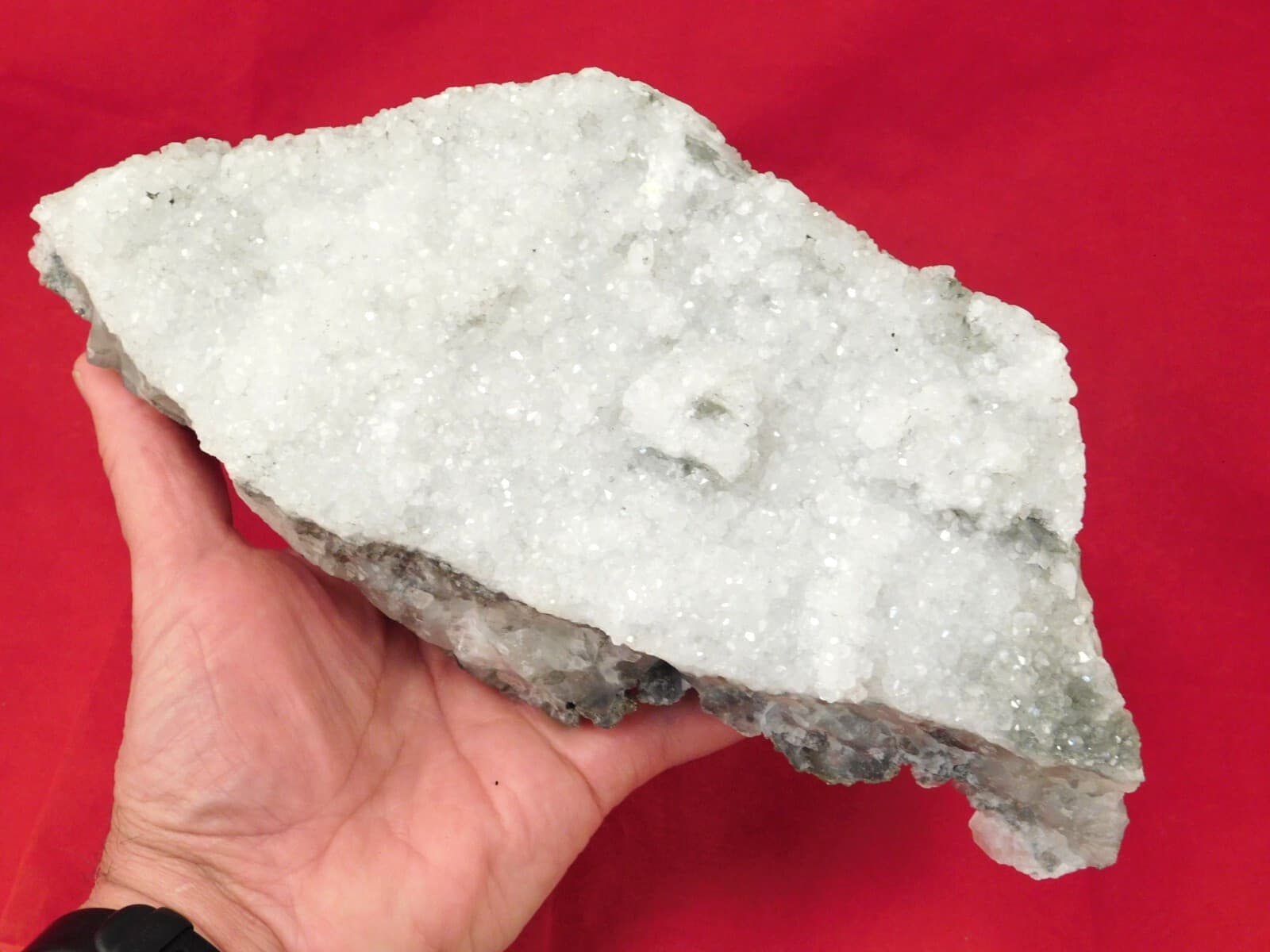 HUGE Pyrite Crystal Cluster With Fluorescent Calcite Crystals Mexico 2020gr 4