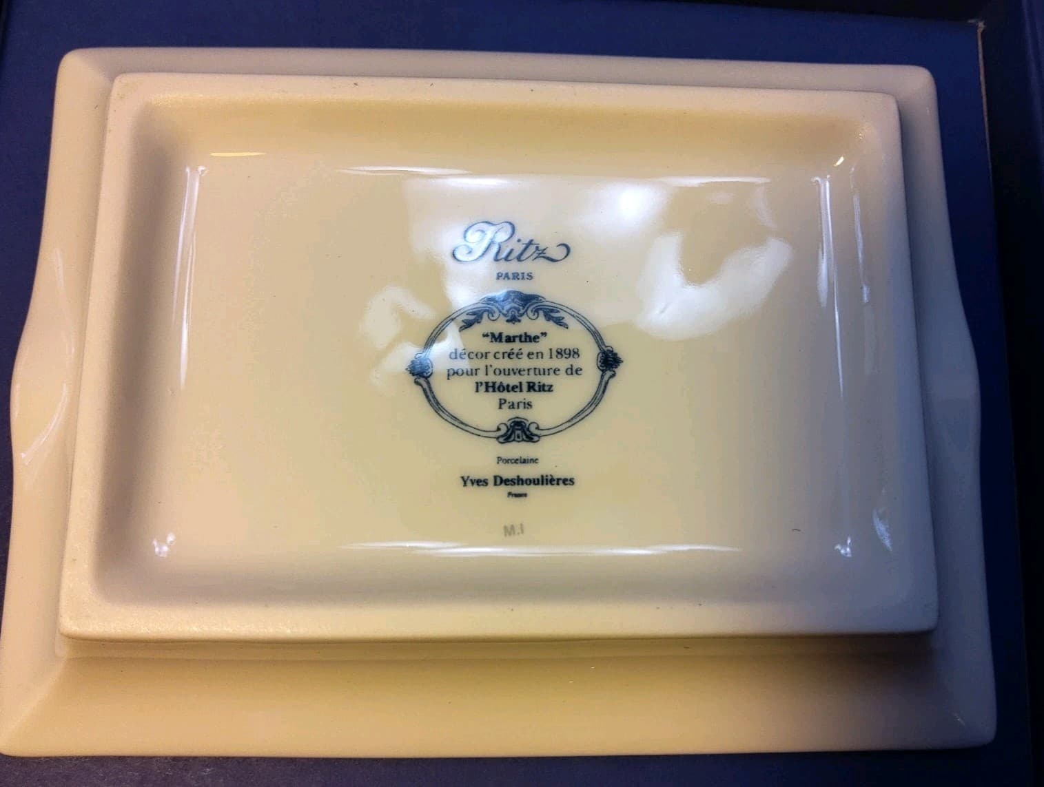 Ritz Paris Hotel Blue Marthe Ashtray, Porcelain, Stunning!!, RARE!!, NOS 6
