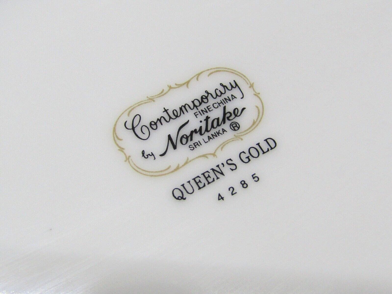 Noritake QUEEN'S GOLD 4285 Contemporary China Oval Serving Platter + Veg Bowl 6