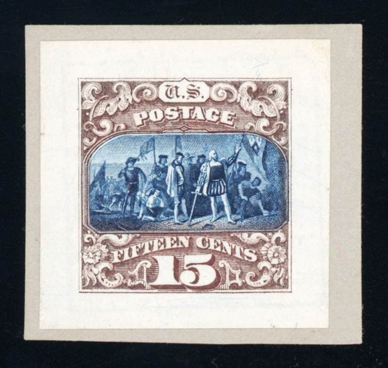 #119P2, 15c Columbus, Roosevelt Small Die Proof, XF/Superb, 2018 PSE (graded 95)