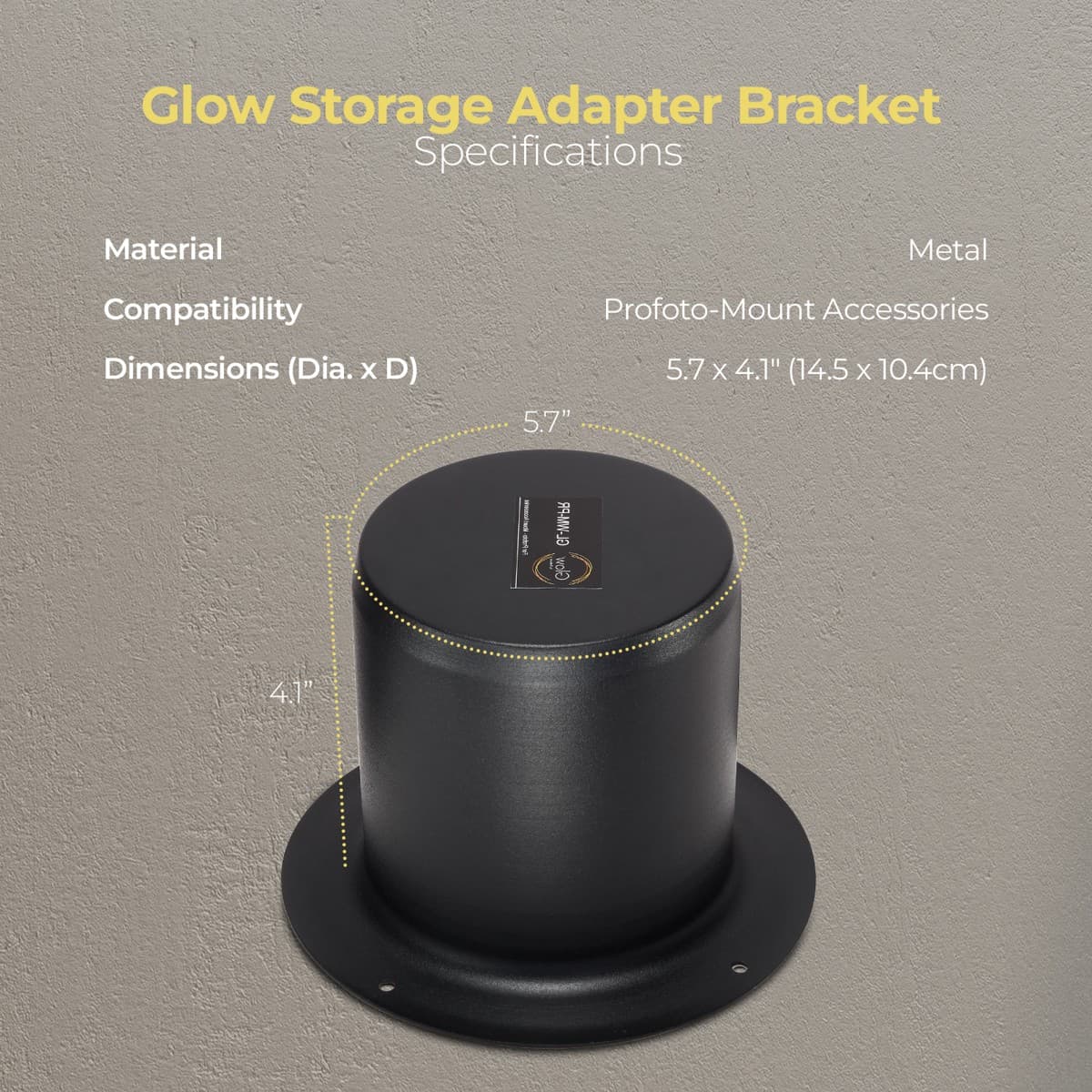 Glow Wall Mount Storage Adapter Bracket for Profoto 6