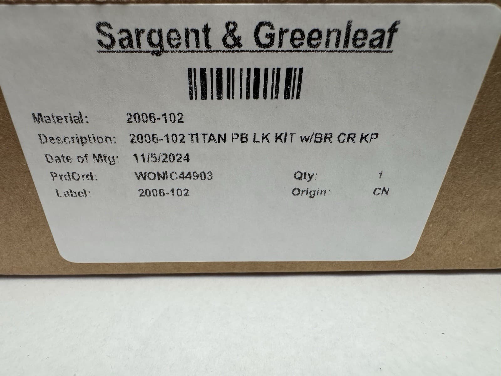 Sargent Greenleaf S&G Model: 2006-102 Titan Pivot Bolt Electronic Safe Lock Kit 2